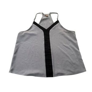 Chic Gray and Black Top T back Dressy top Large